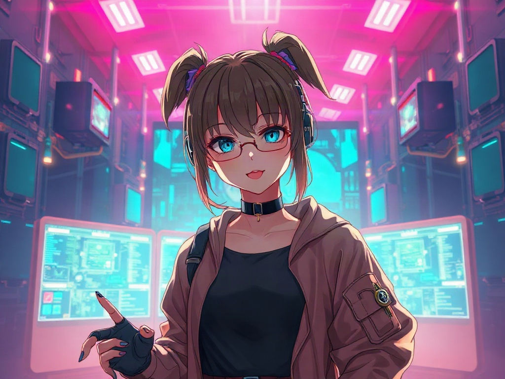 AI 駭客天才少女提示詞範例：一鍵生成駭客天才少女角色（附效果圖）
