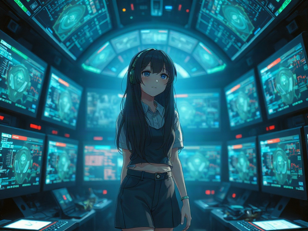 AI 駭客天才少女提示詞範例：一鍵生成駭客天才少女角色（附效果圖）