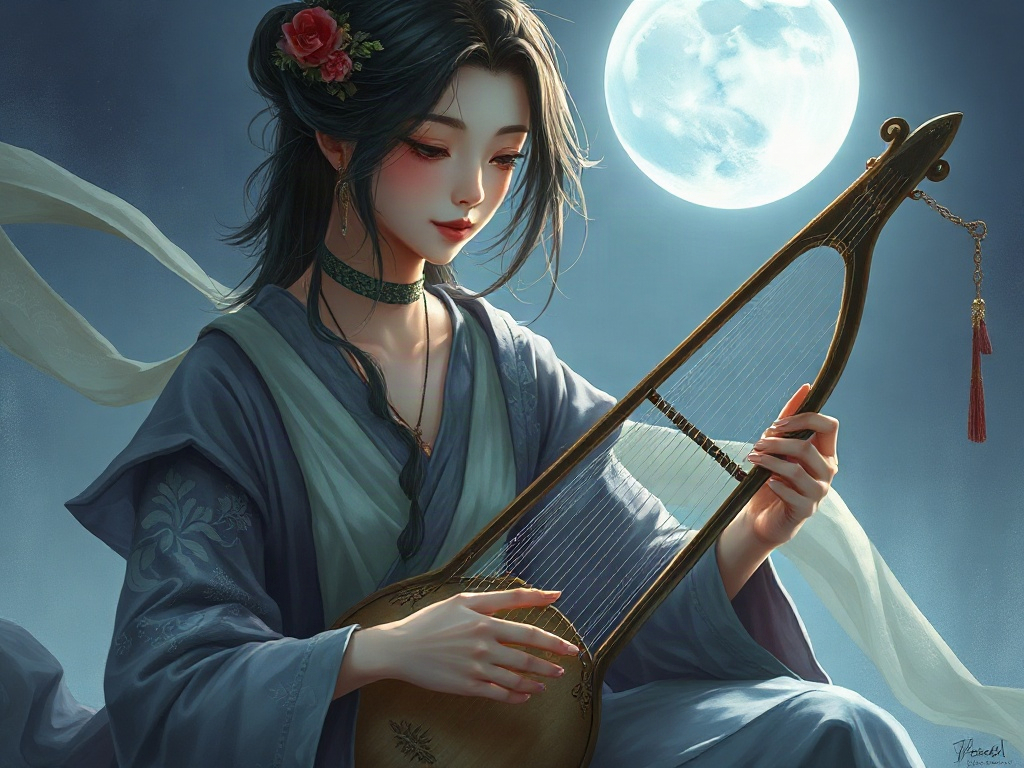 AI【王昭君】異世界版角色提示詞：異世界和親悲情公主角色生成範例
