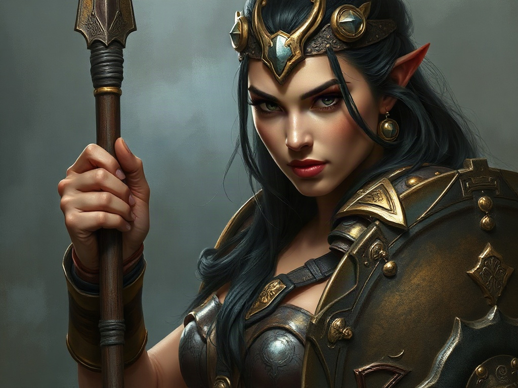 AI【亞馬遜女戰士】異世界版角色提示詞：異世界戰姬一族角色生成範例