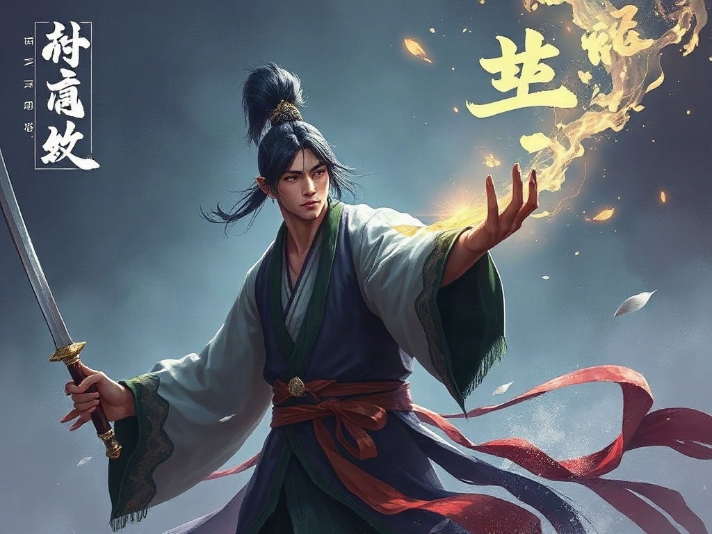 AI【王羲之】異世界版角色提示詞：異世界書聖劍墨師角色生成範例