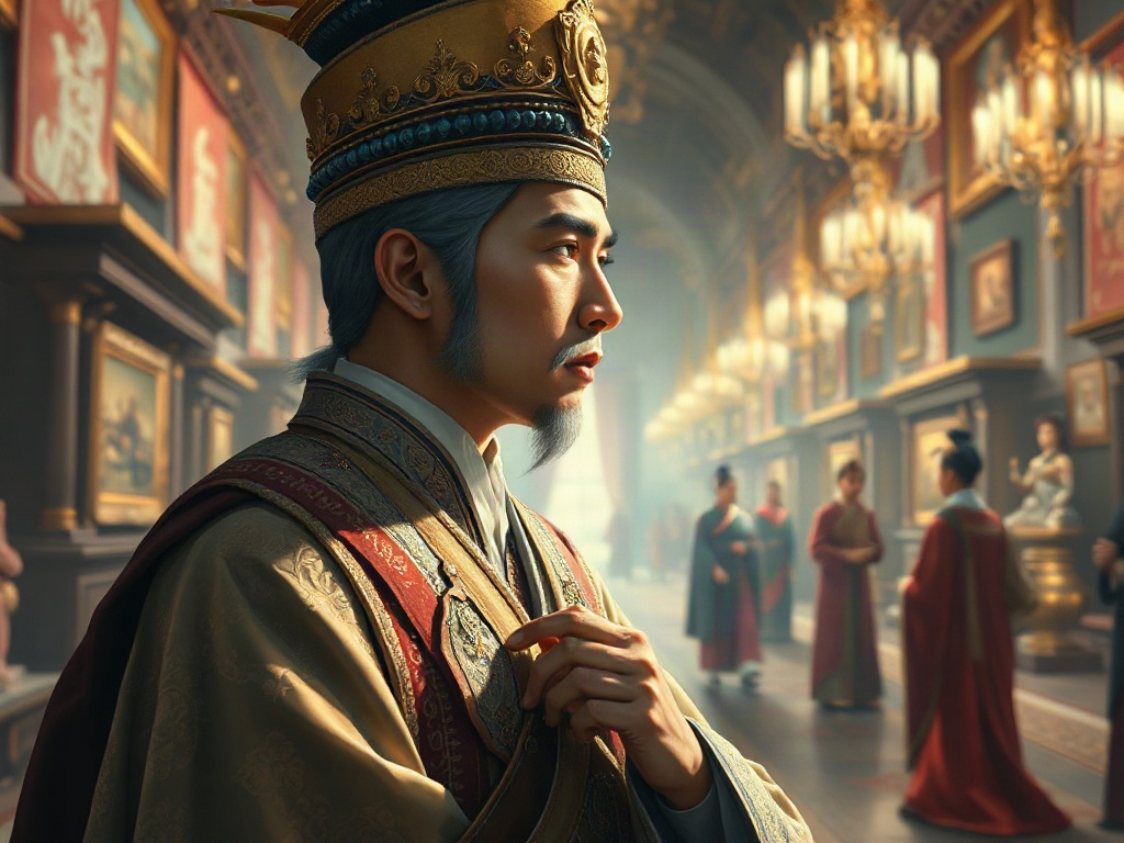 AI【乾隆帝】異世界版角色提示詞：異世界盛世君王角色生成範例