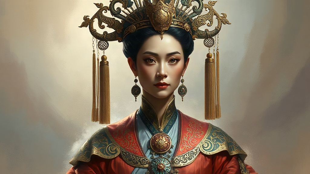 AI【慈禧太后】異世界版角色提示詞：異世界垂簾女主角色生成範例
