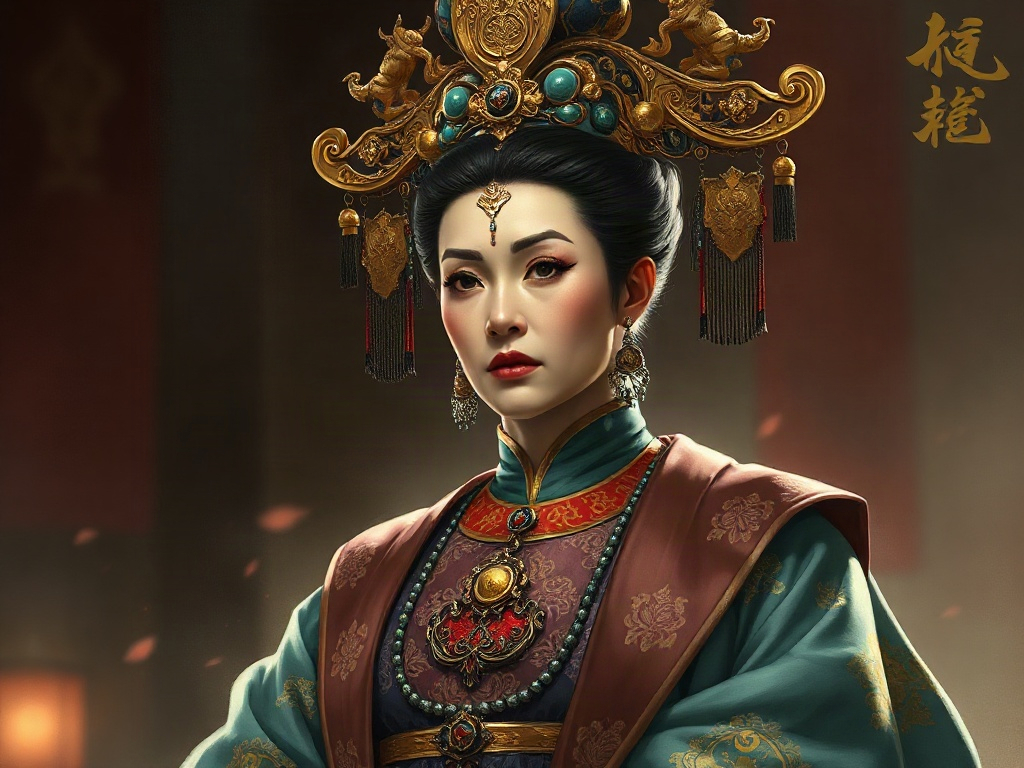 AI【慈禧太后】異世界版角色提示詞：異世界垂簾女主角色生成範例