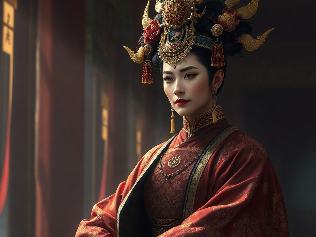 AI【慈禧太后】異世界版角色提示詞：異世界垂簾女主角色生成範例