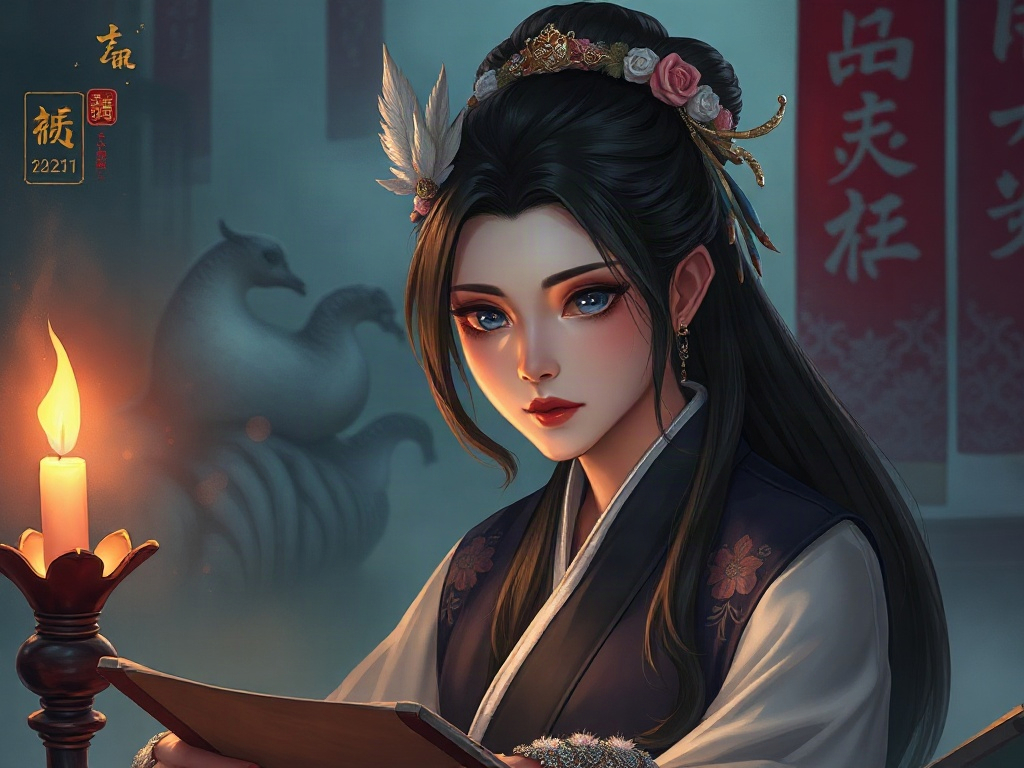 AI【紫式部】異世界版角色提示詞：異世界物語作家角色生成範例