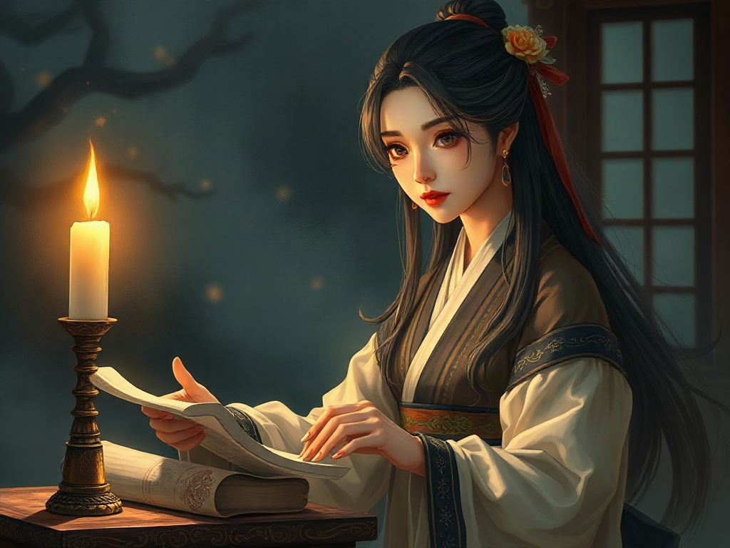 AI【紫式部】異世界版角色提示詞：異世界物語作家角色生成範例