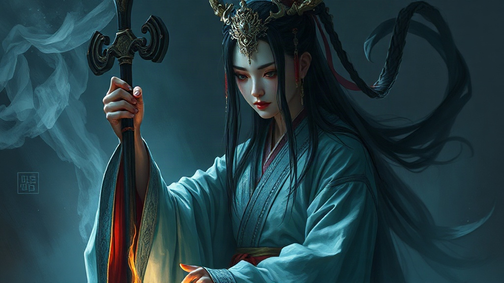 AI【卑彌呼】異世界版角色提示詞：異世界巫女女王角色生成範例