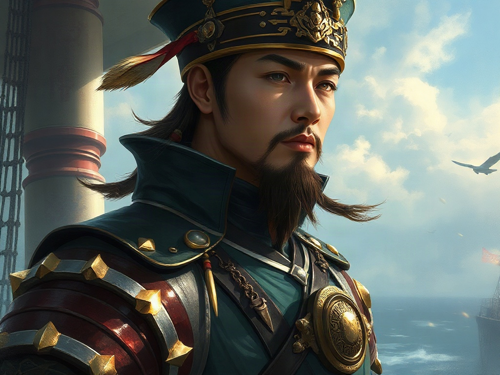 AI【李舜臣】異世界版角色提示詞：異世界海軍名將角色生成範例
