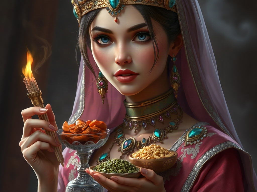 AI【示巴女王】異世界版角色提示詞：異世界香料女王角色生成範例