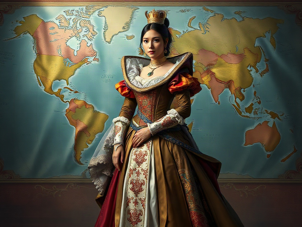 AI【維多利亞女王】異世界版角色提示詞：異世界日不落女皇角色生成範例