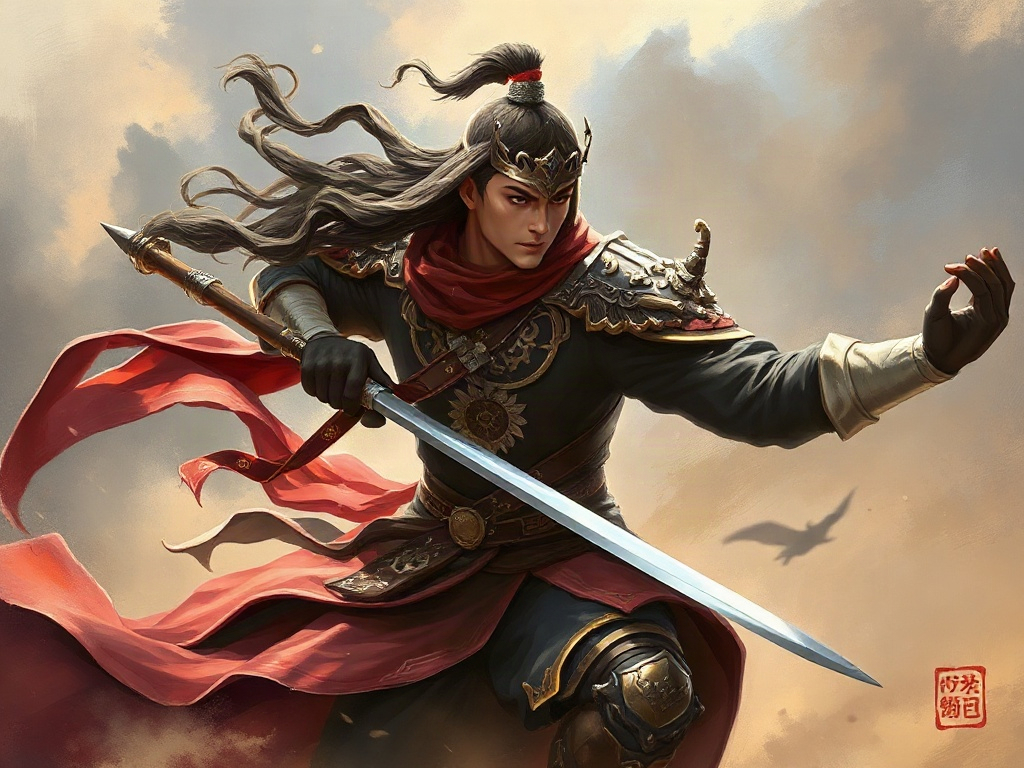 AI【趙雲】異世界版角色提示詞：異世界孤膽戰將角色生成範例
