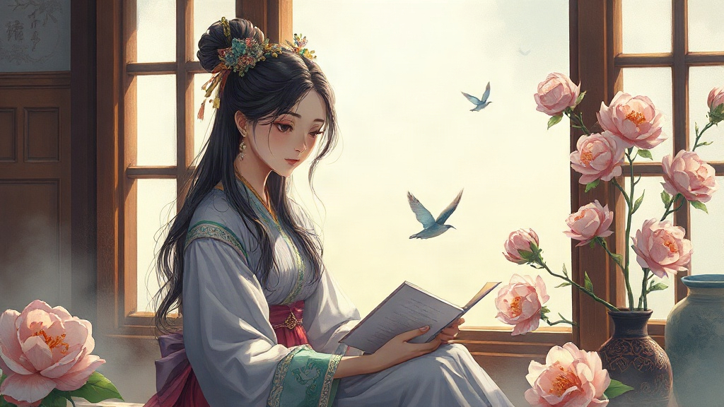 AI【李清照】異世界版角色提示詞：異世界婉約詞人角色生成範例