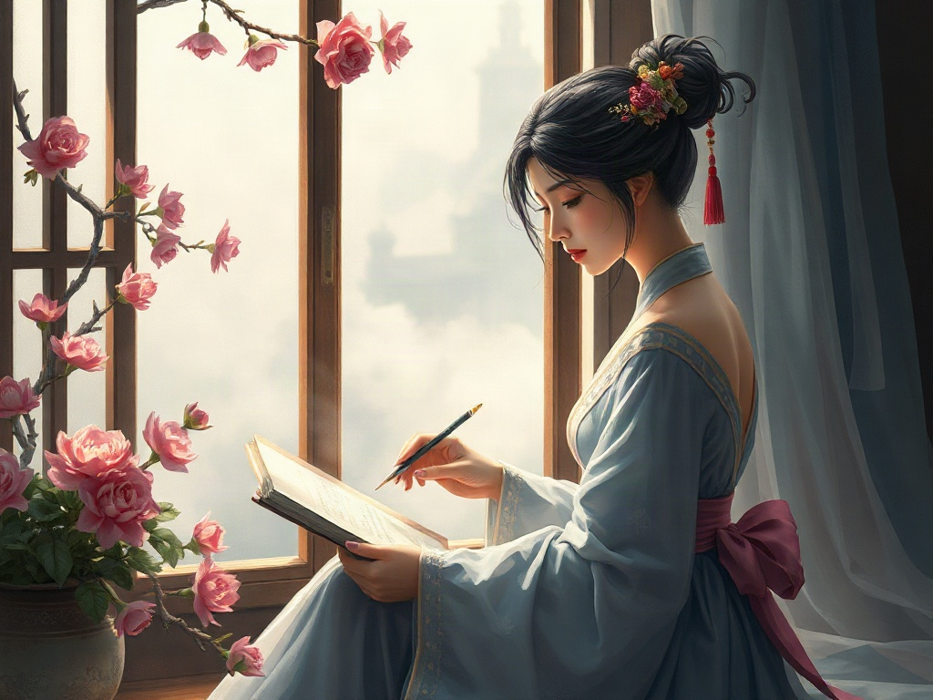 AI【李清照】異世界版角色提示詞：異世界婉約詞人角色生成範例