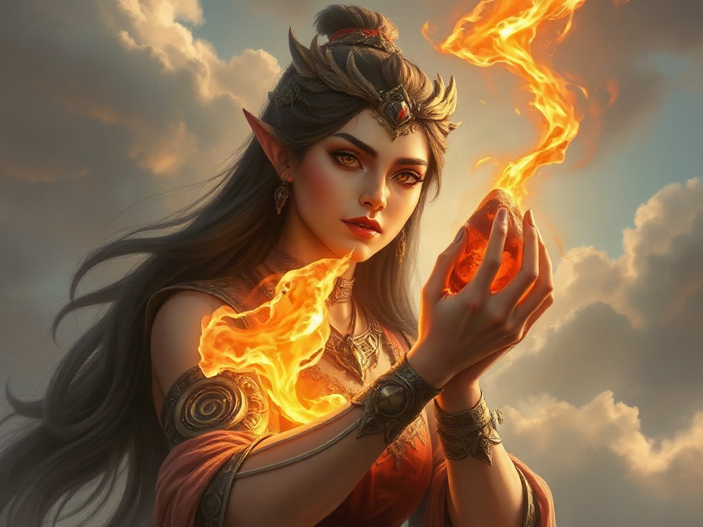 AI【女媧】異世界版角色提示詞：異世界補天女神角色生成範例