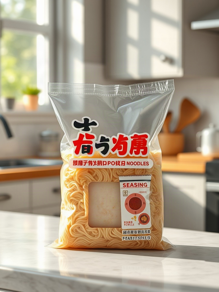 AI【袋裝泡麵】商品圖提示詞:電商情境照生成範例